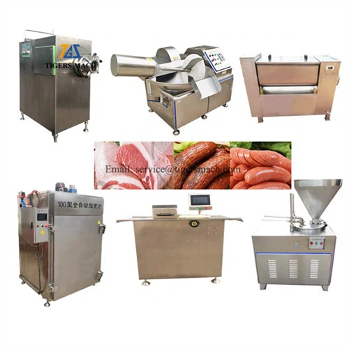Línea automática de proceso de salchichas